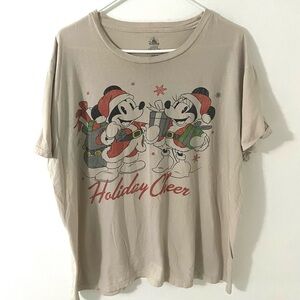 Vintage Disney Mickey Mouse Christmas Holiday Cheer T-Shirt, Size: XXL